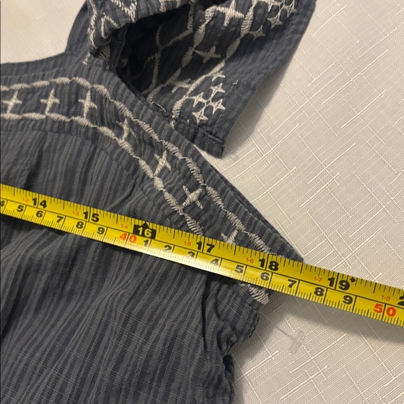 Knox Rose Blue Steel Shore embroidered tiered midi dress SZ L Cotton Blend Boho - Picture 6 of 12